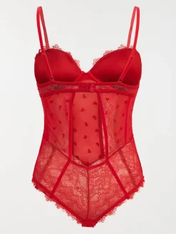 Body dentelle rouge femme (85A-95E)