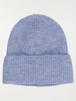 Bonnet en tricot bleu lavande femme