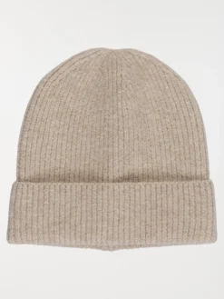Bonnet en tricot camel chiné femme