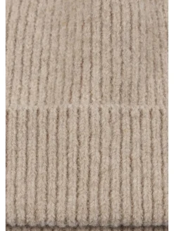 Bonnet en tricot camel chiné femme