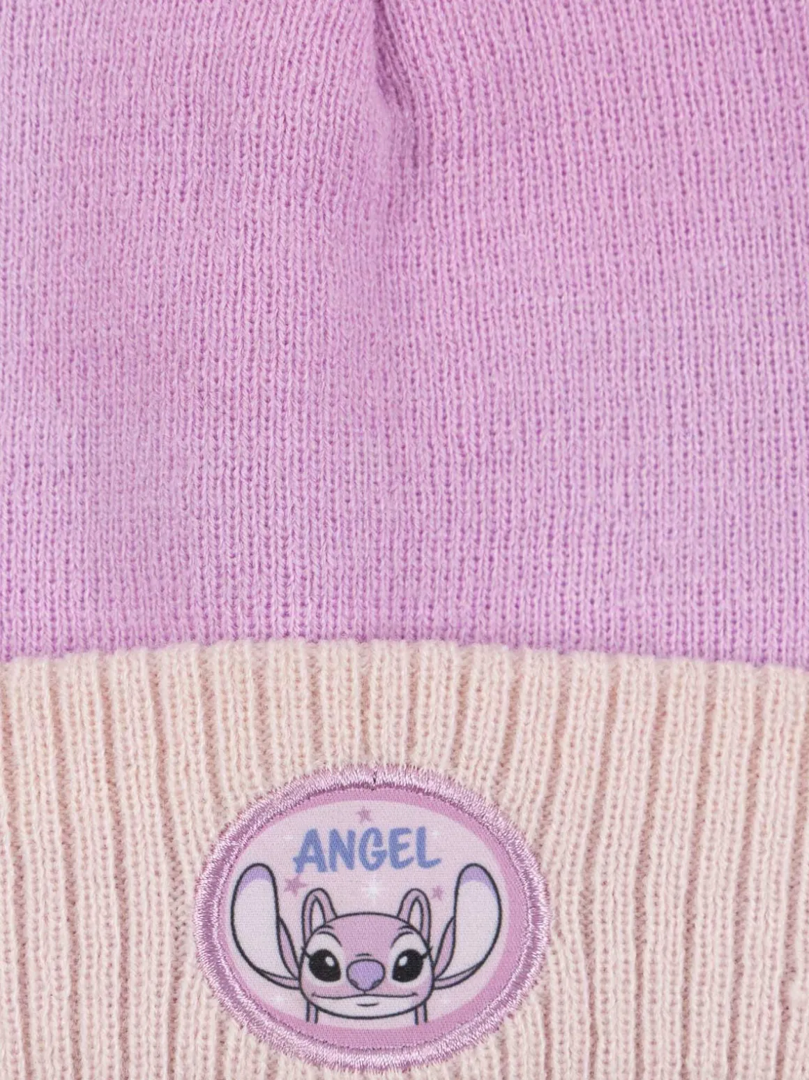 Bonnet fille Angel pompon vieux rose