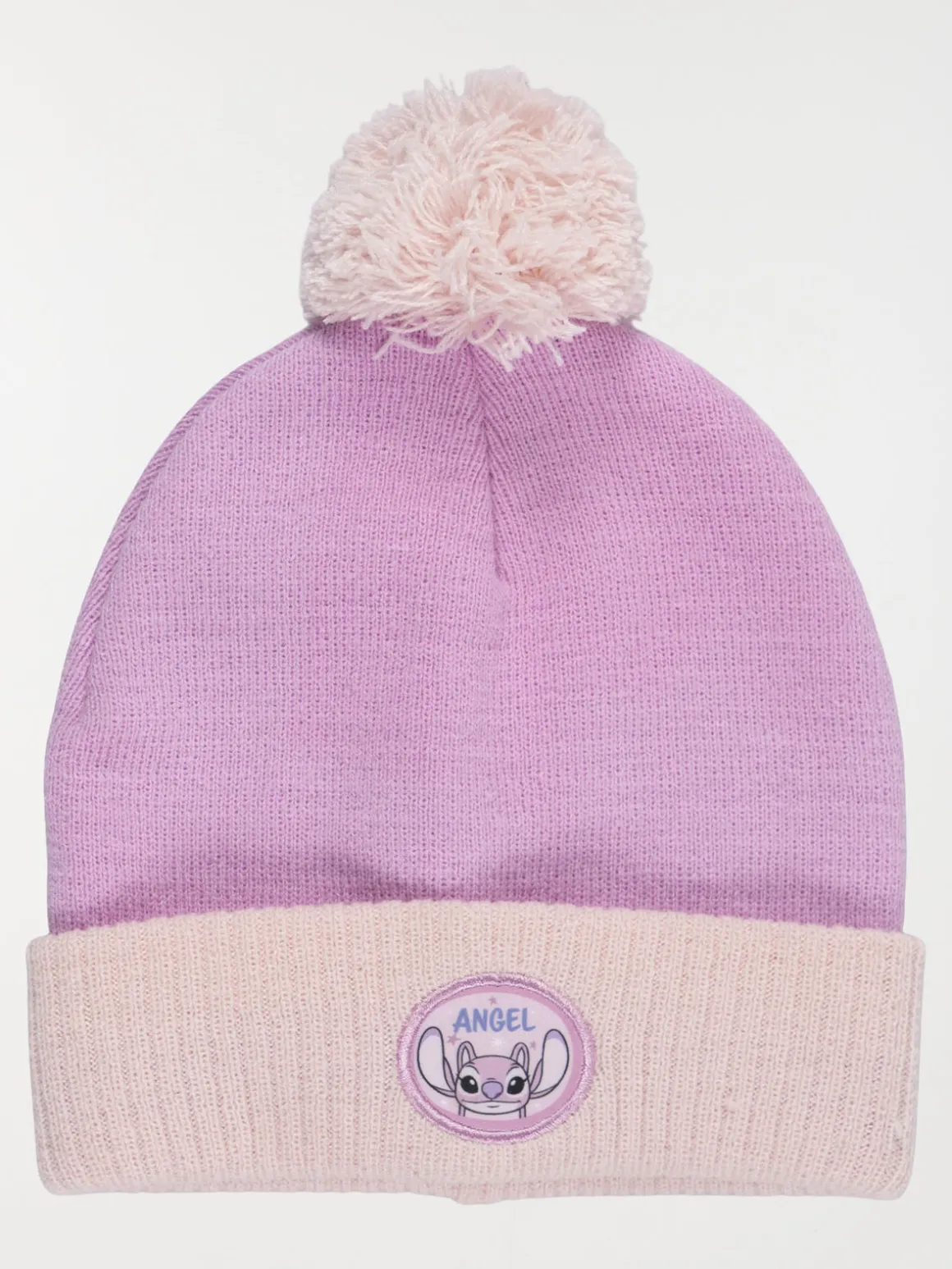 Bonnet fille Angel pompon vieux rose