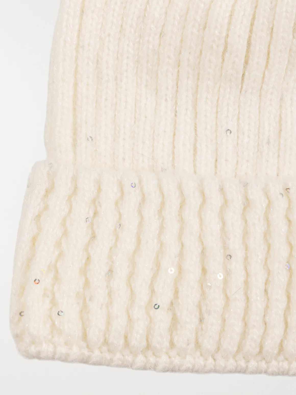 Bonnet fille écru pompon