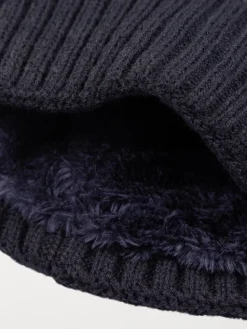 Bonnet jacquard pompon garçon