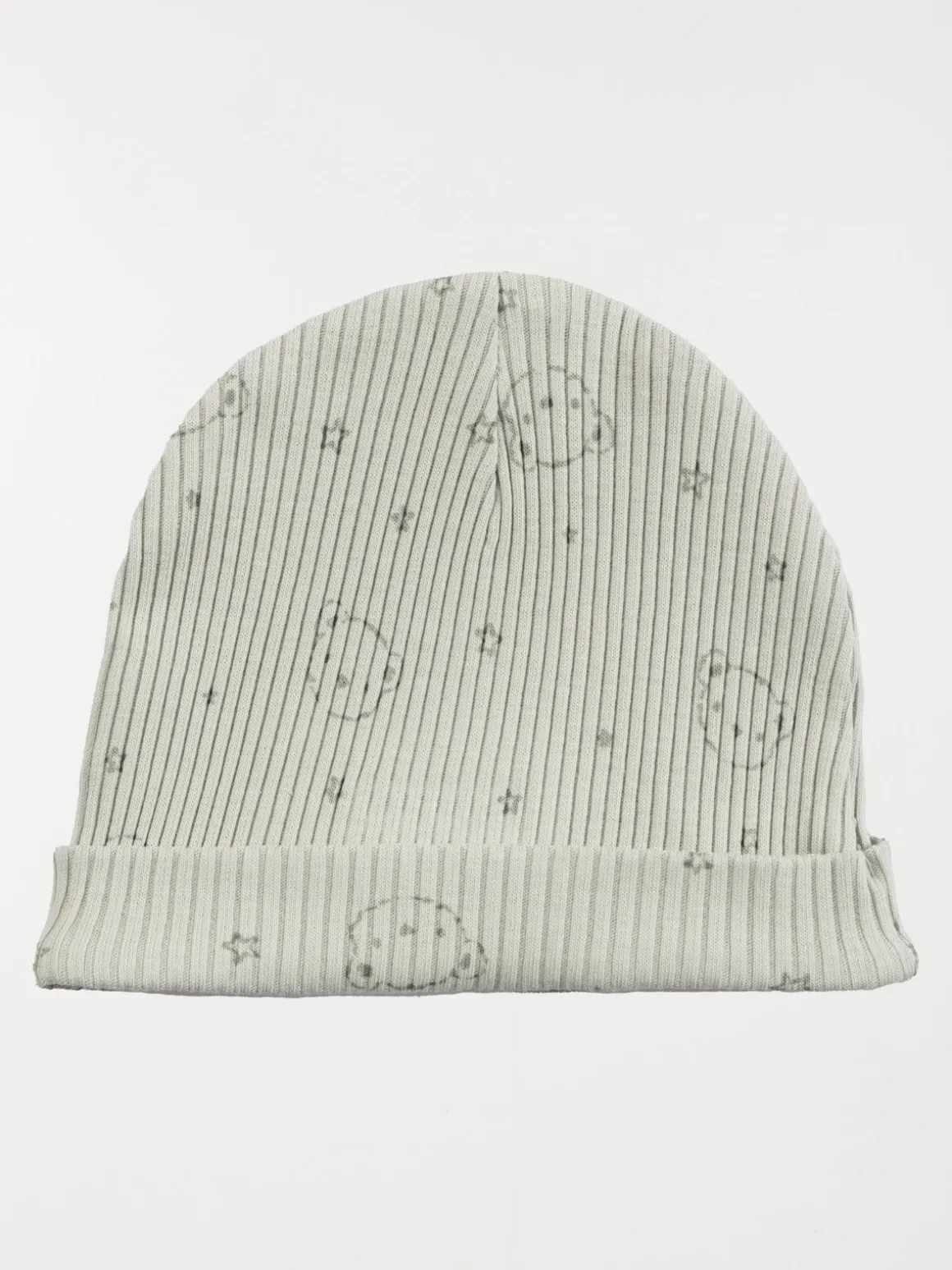 Bonnet naissance vet de gris bébé (0-3M)