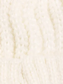 Bonnet pompon écru fille