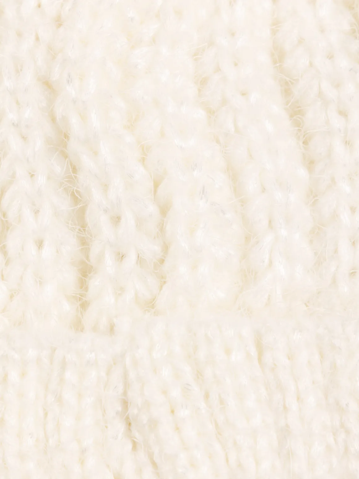 Bonnet pompon écru fille