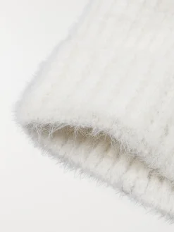 Bonnet pompons écru femme
