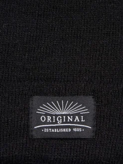 Bonnet revers noir homme