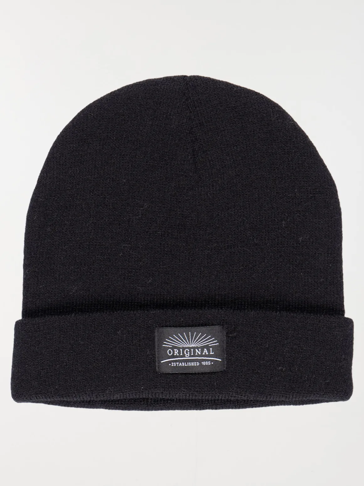 Bonnet revers noir homme