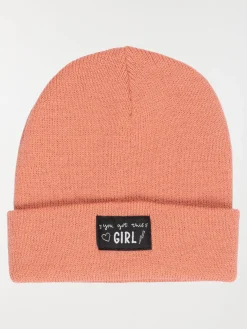 Bonnet revers rose fille