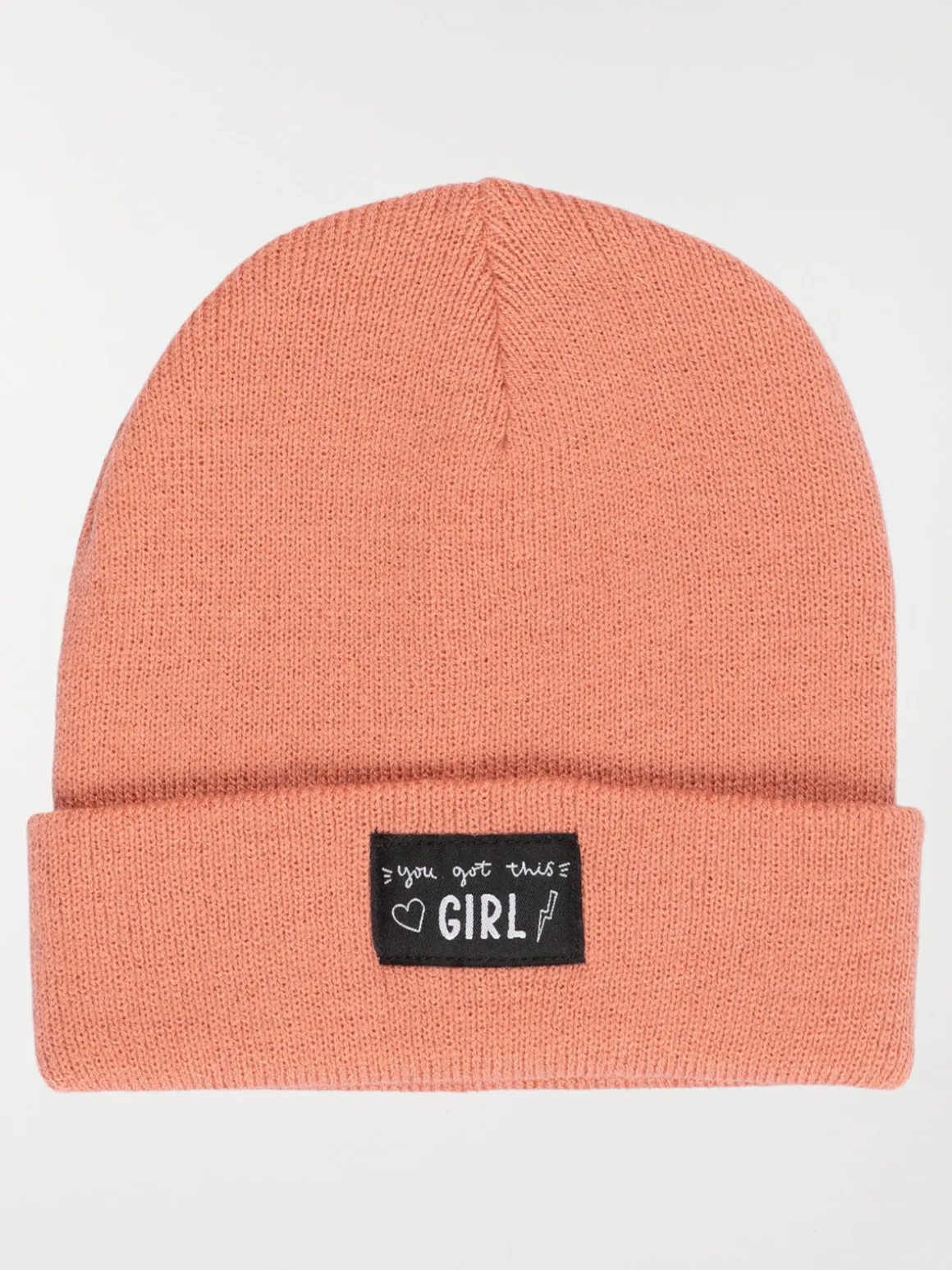 Bonnet revers rose fille
