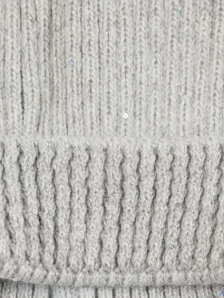 Bonnet sequins et pompon fille