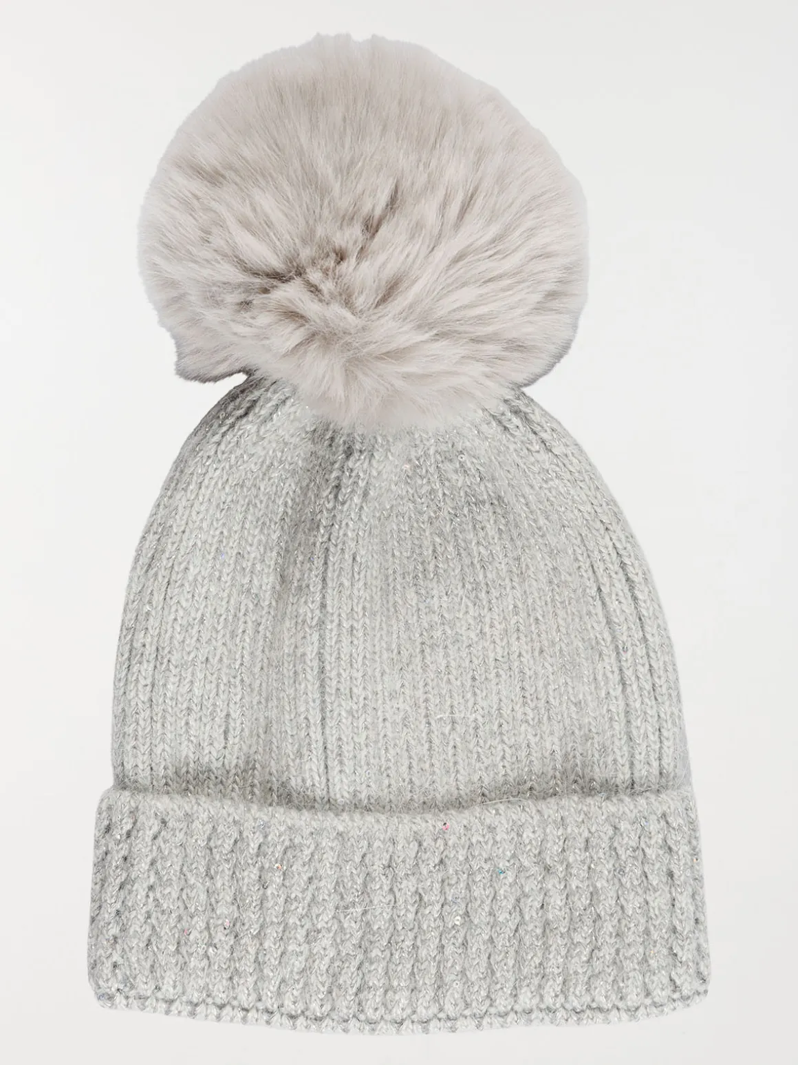 Bonnet sequins et pompon fille