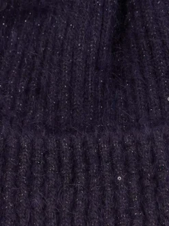 Bonnet sequins et pompon fille