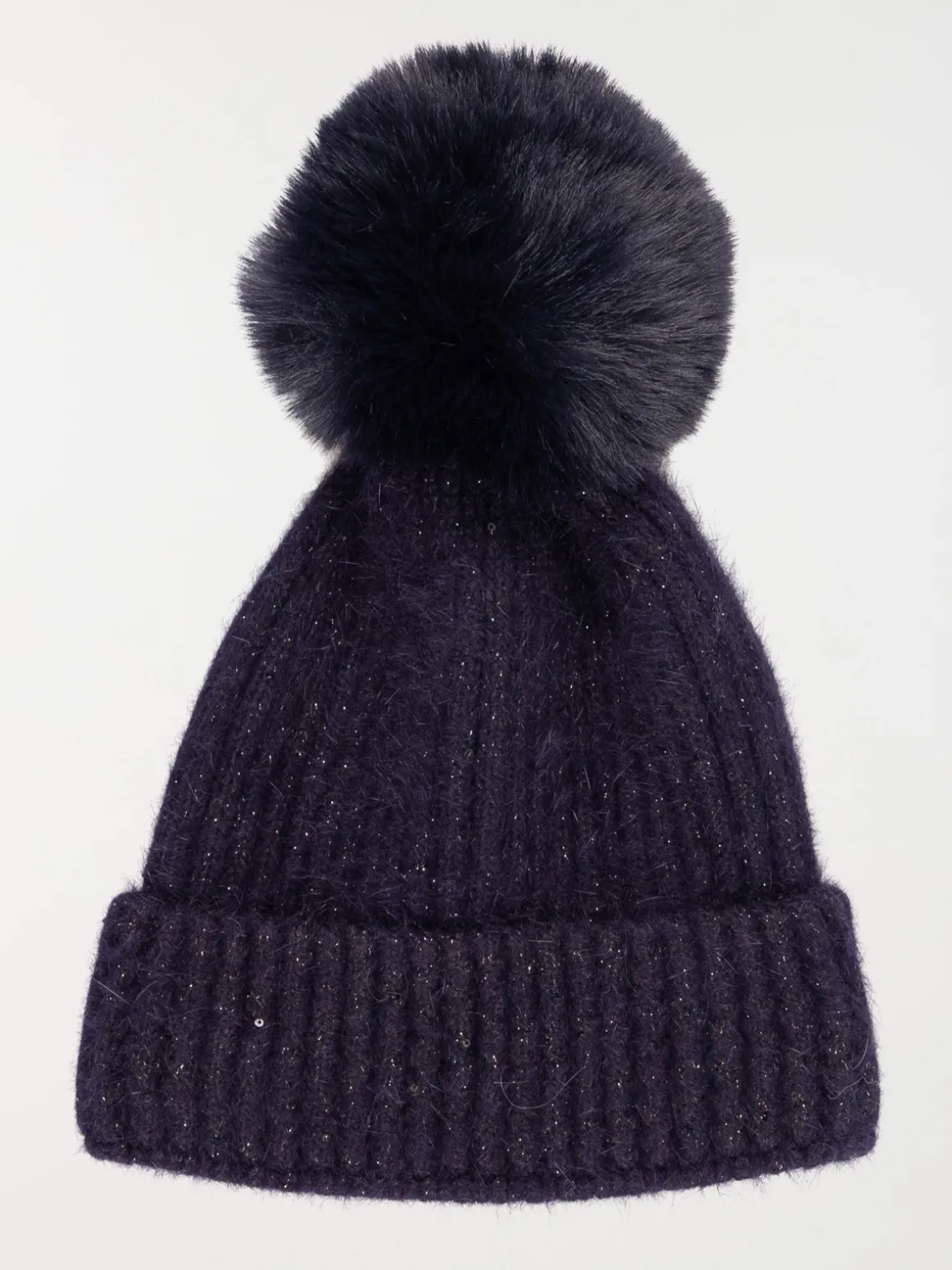 Bonnet sequins et pompon fille