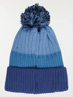 Bonnet tricolore pompon garçon