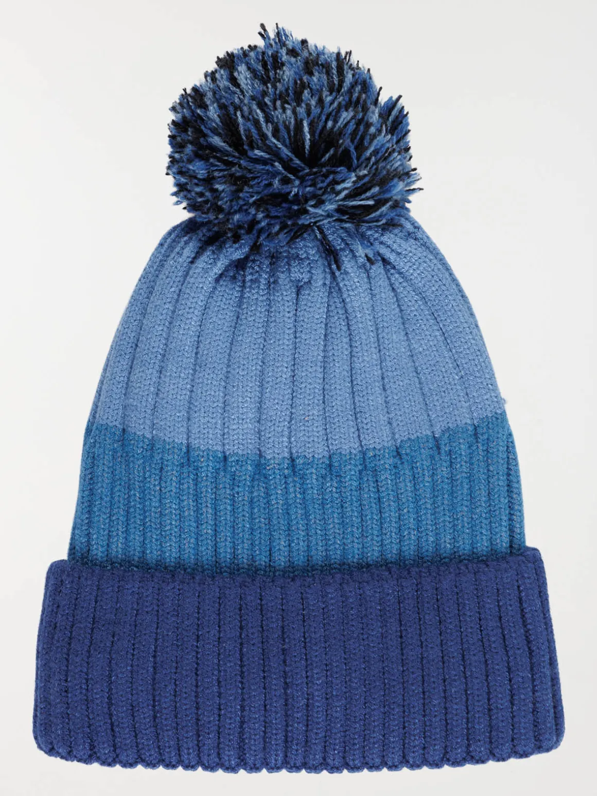 Bonnet tricolore pompon garçon