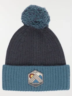 Bonnet tricolore pompon garçon