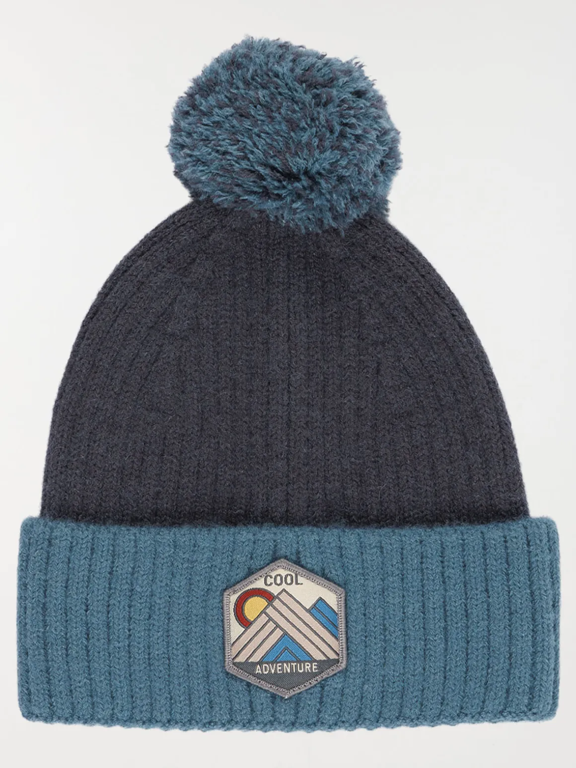 Bonnet tricolore pompon garçon