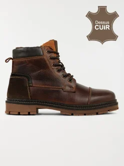 Boots lacets homme tan (41-46)
