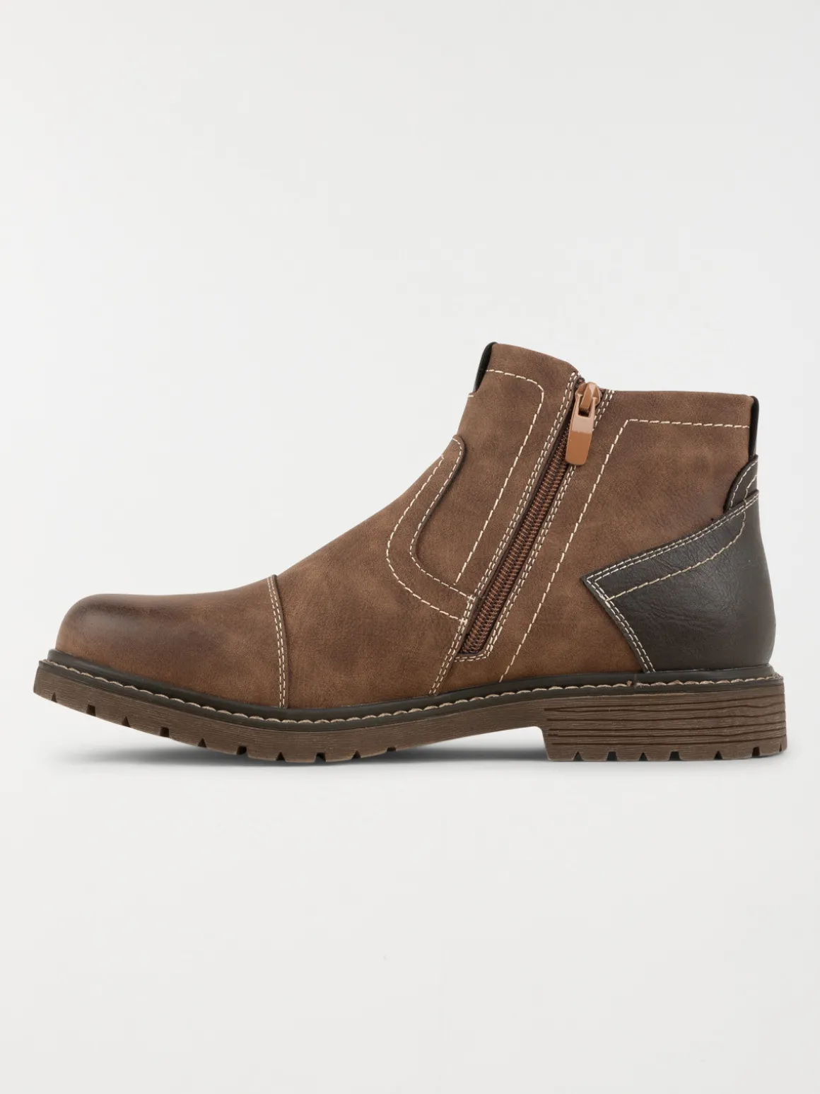 Boots zippées marrons homme (40-45)