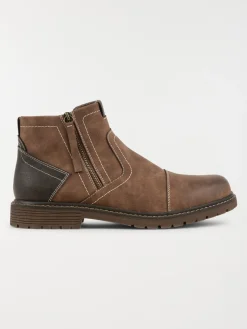 Boots zippées marrons homme (40-45)