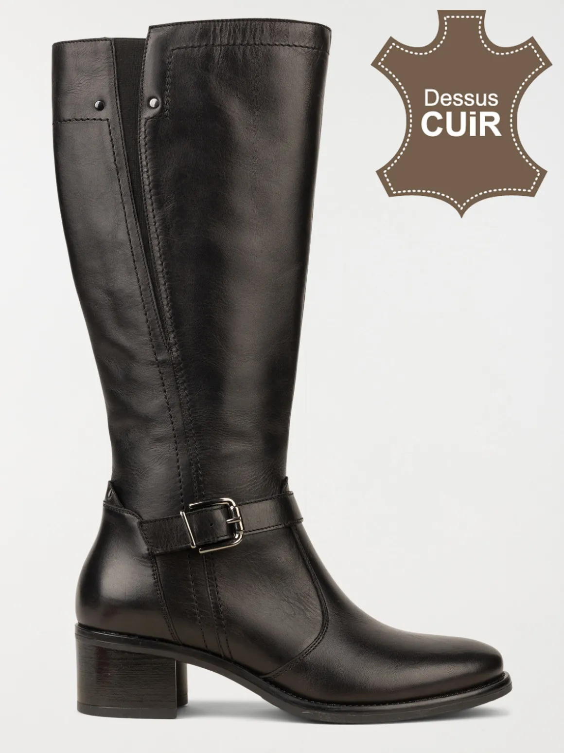 Bottes noires à talon femme (36-41)