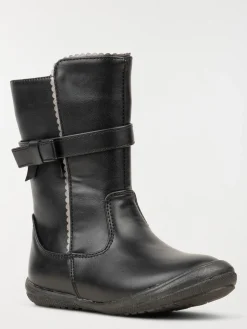 Bottes noires bride noeud fille (25-30)