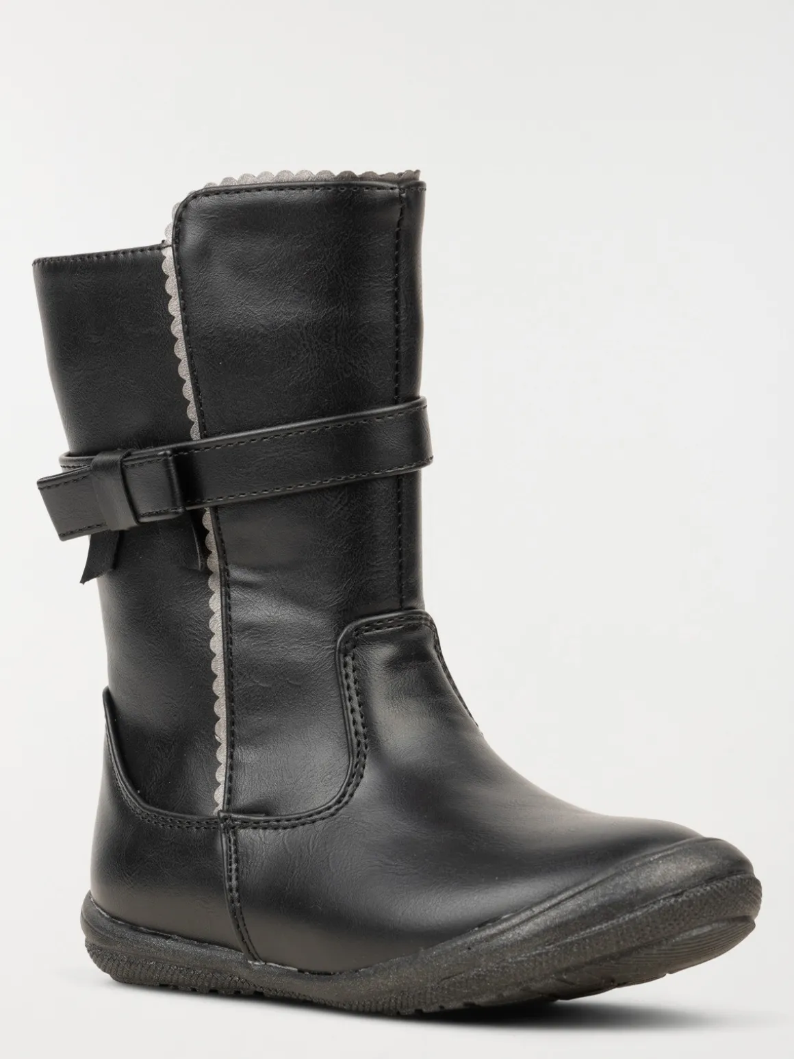 Bottes noires bride noeud fille (25-30)