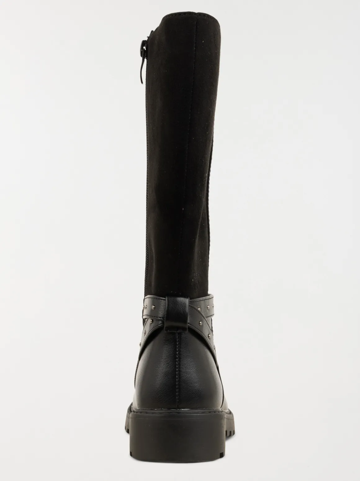 Bottes noires brides clous fille (32-36)