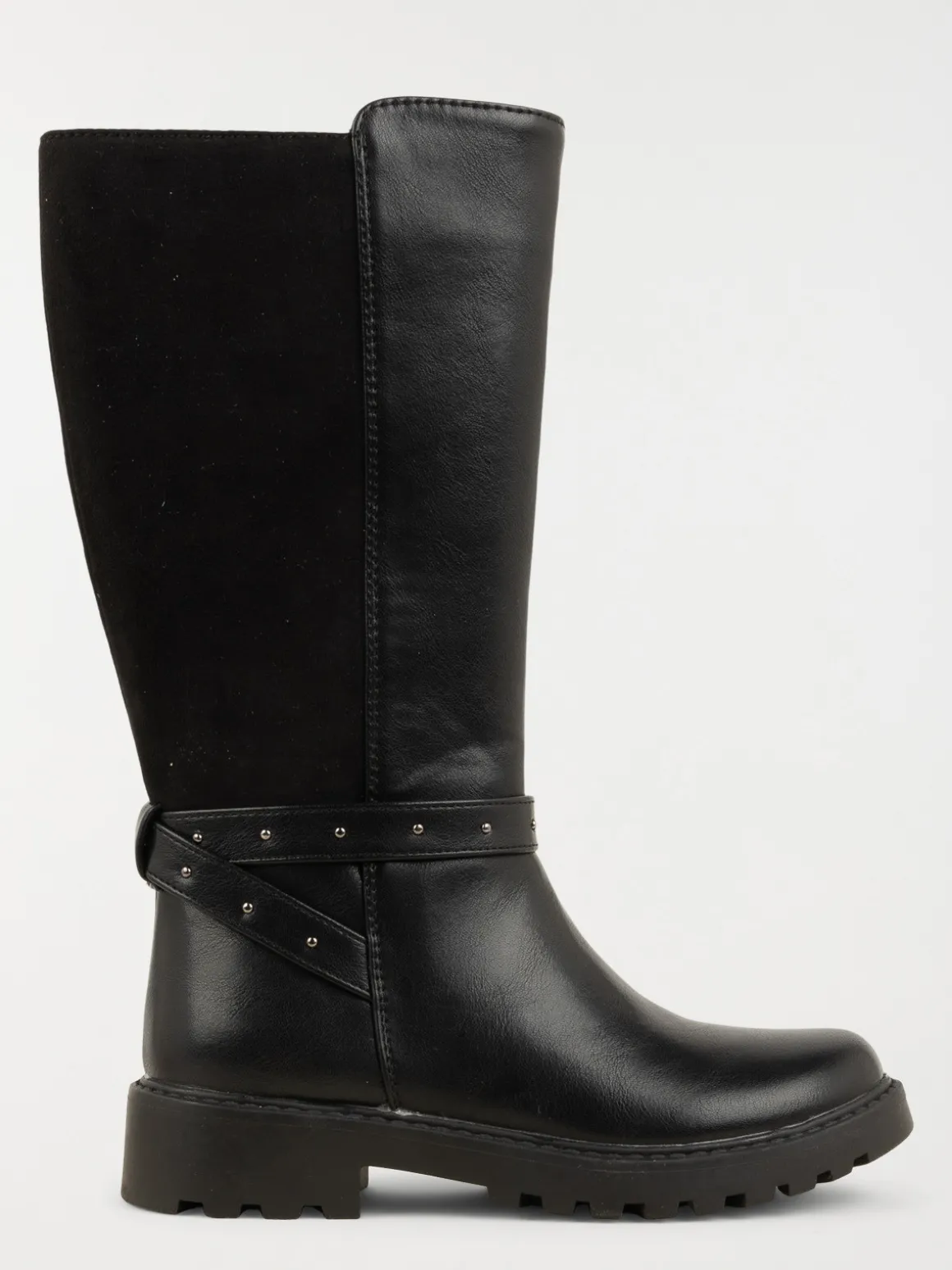 Bottes noires brides clous fille (32-36)
