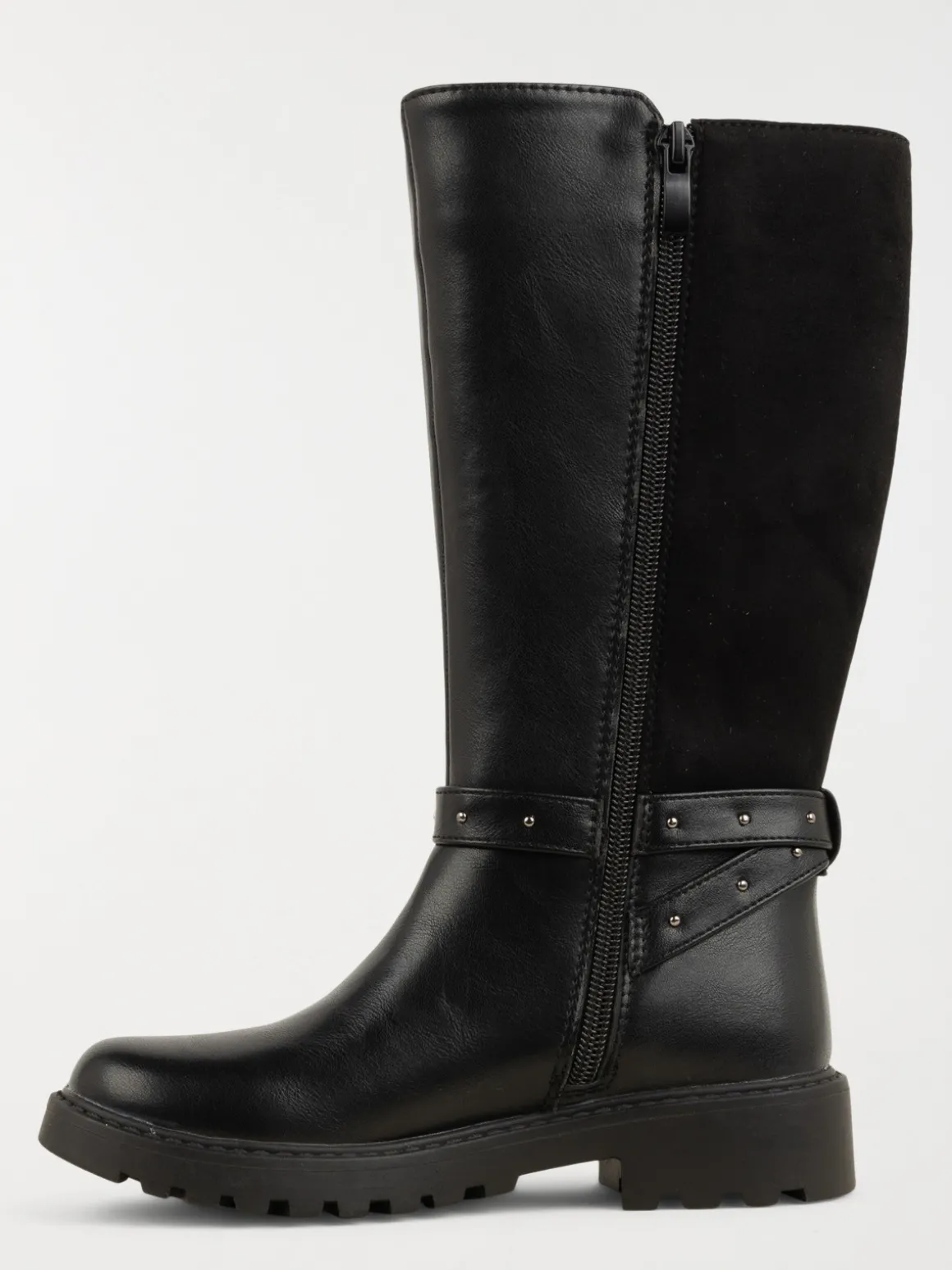 Bottes noires brides clous fille (32-36)