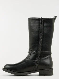 Bottes noires coeurs fille (31-35)