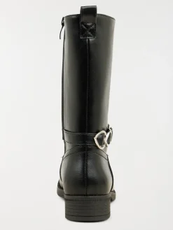 Bottes noires coeurs fille (31-35)