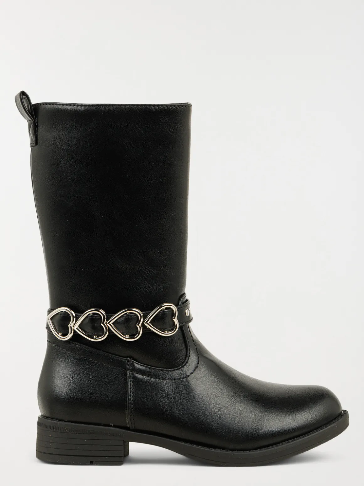 Bottes noires coeurs fille (31-35)