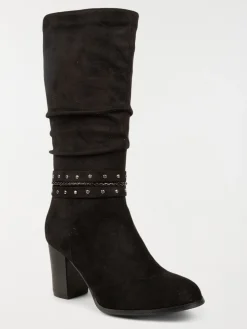 Bottes noires plissées femme (36-41)