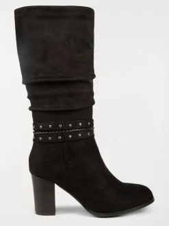 Bottes noires plissées femme (36-41)