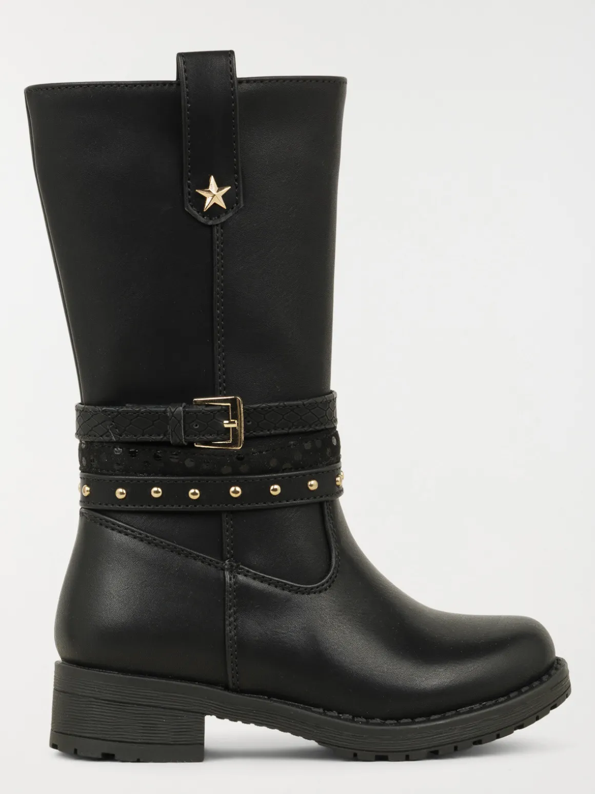 Bottes noires étoile fille (24-30)