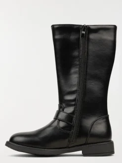 Bottes noires zip doré fille (31-39)