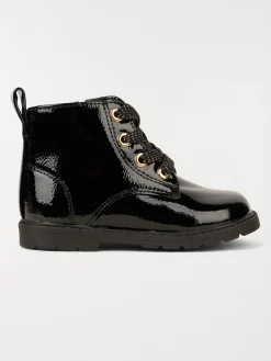 Bottillons vernies noires fille (20-23)
