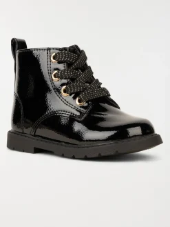 Bottillons vernies noires fille (20-23)