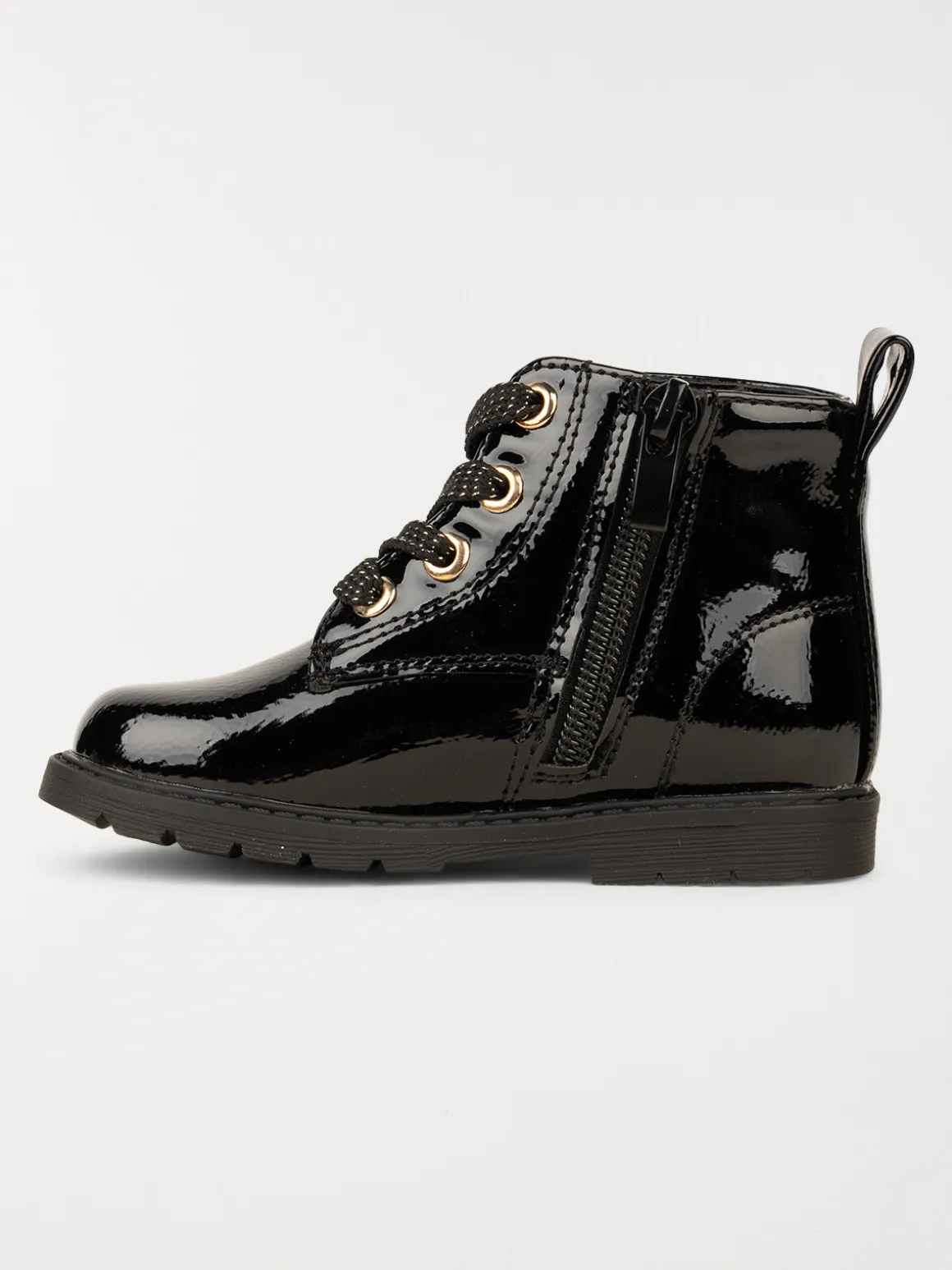 Bottillons vernies noires fille (20-23)