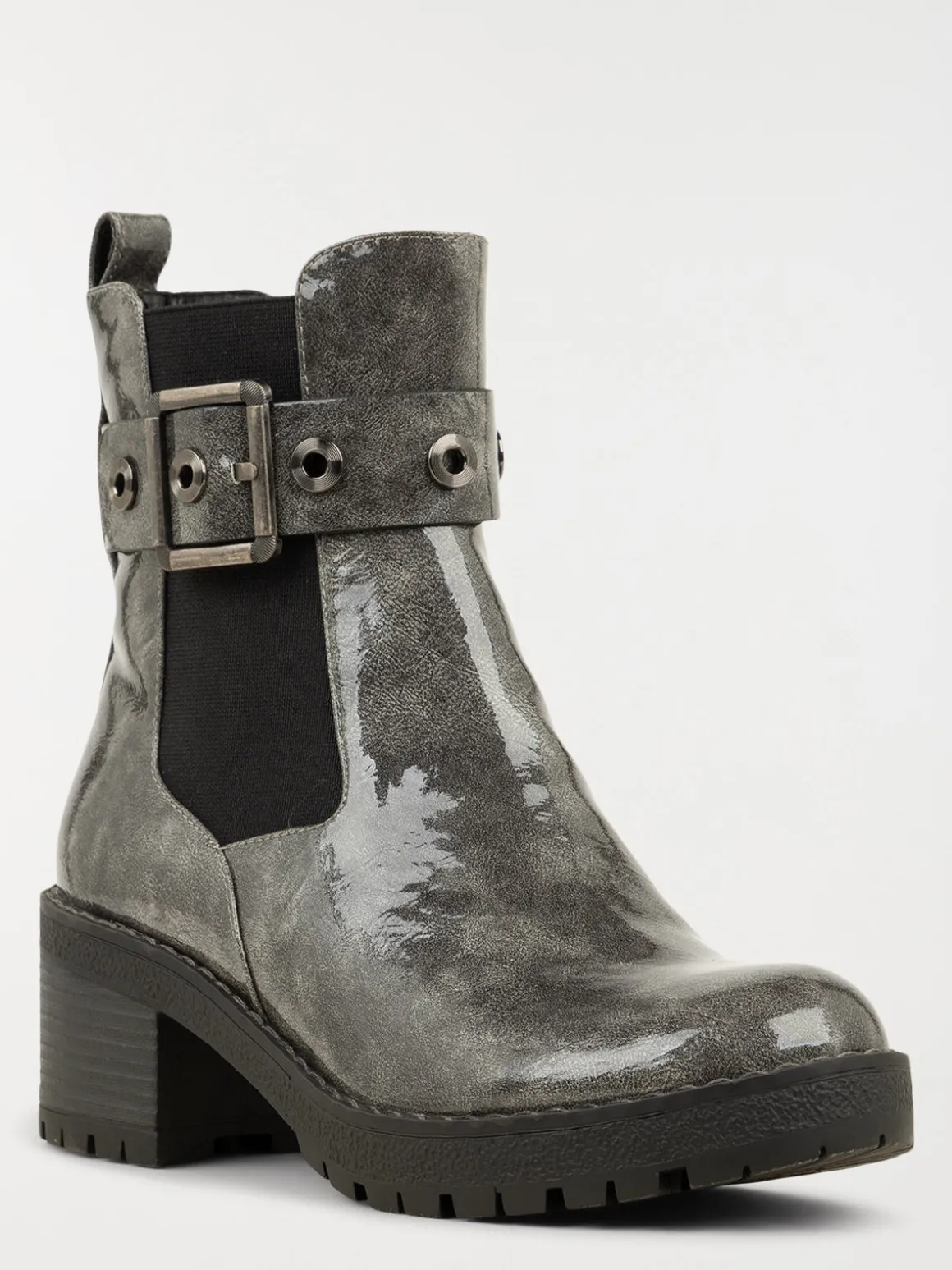 Bottine coloris gris métal femme (36-41)
