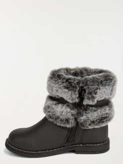 Bottine fourrée noire fille (24-30)