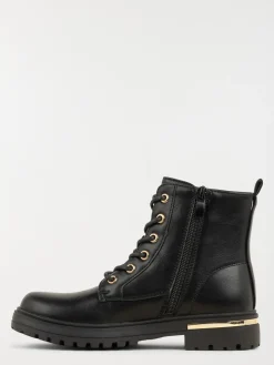 Bottine lacet et zip fille noir (31-37)