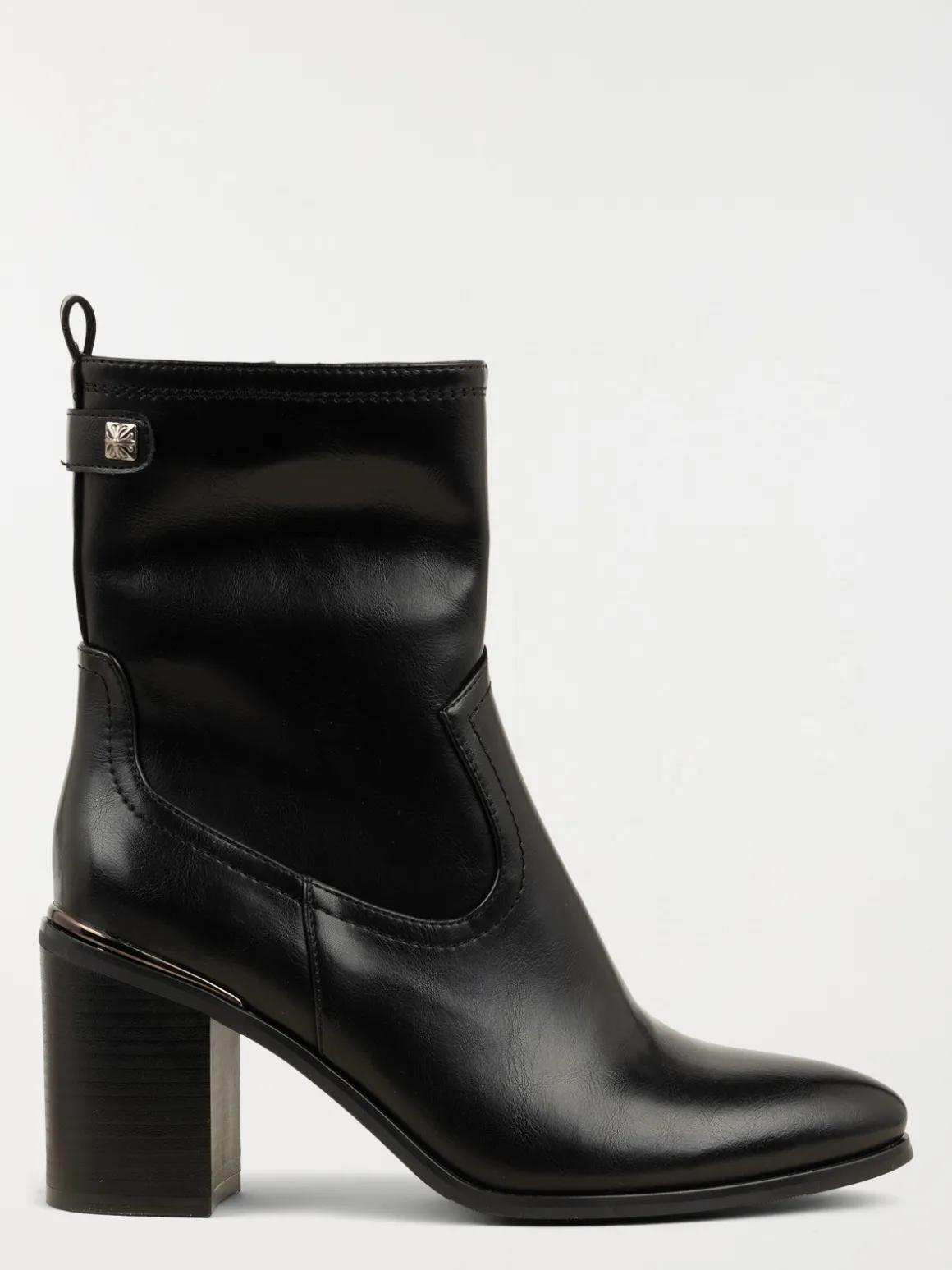 Bottine noire à talon haut femme (36-41)