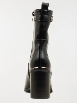 Bottine noire à talon haut femme (36-41)
