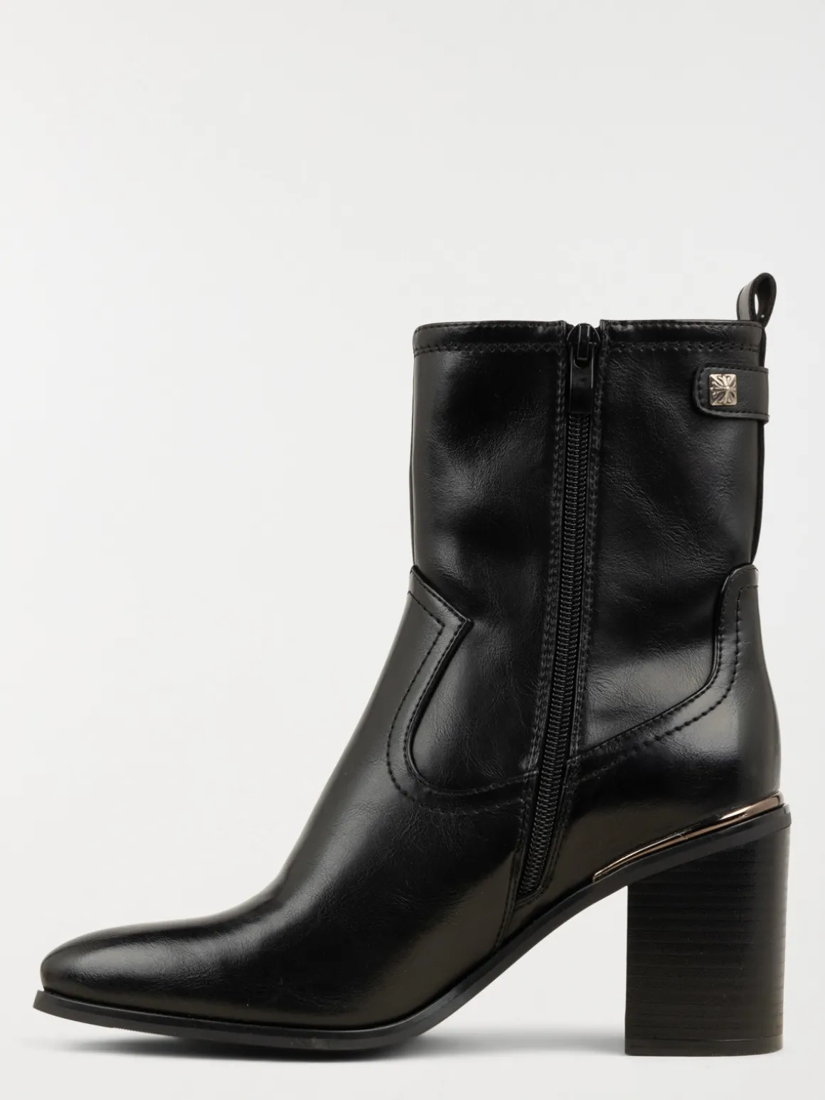 Bottine noire à talon haut femme (36-41)