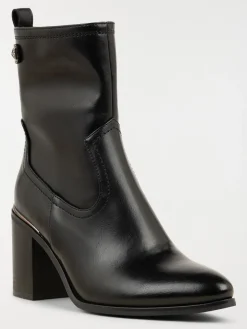 Bottine noire à talon haut femme (36-41)